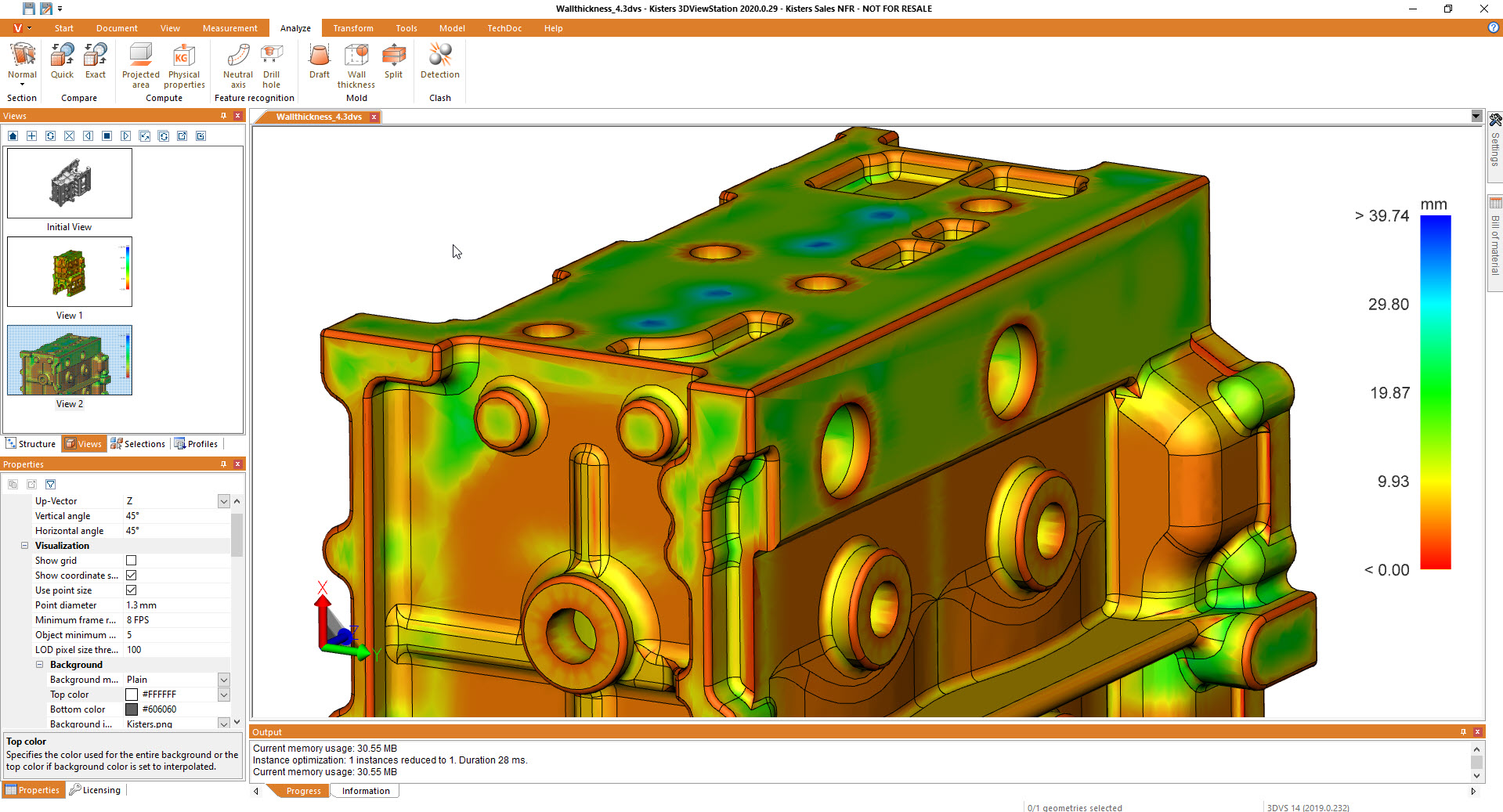 DMU: Wallthickness graduated