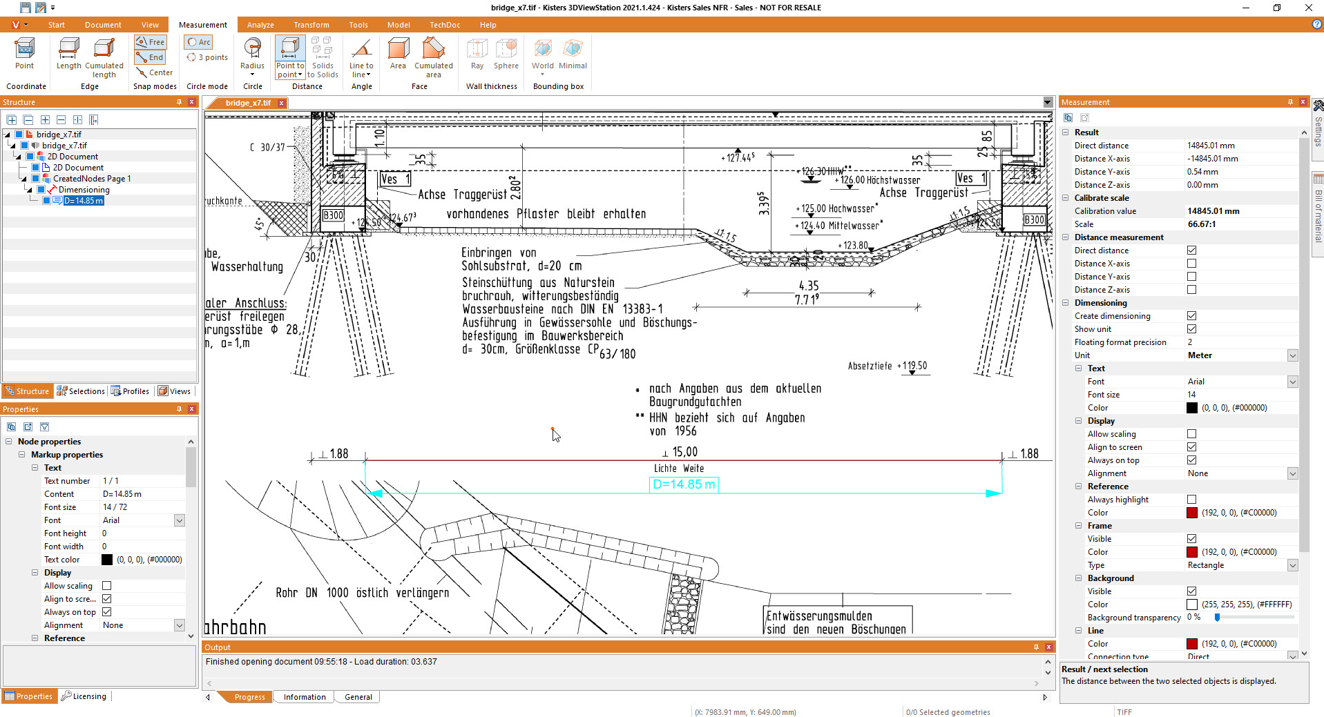 BIM viewer 2d measurement