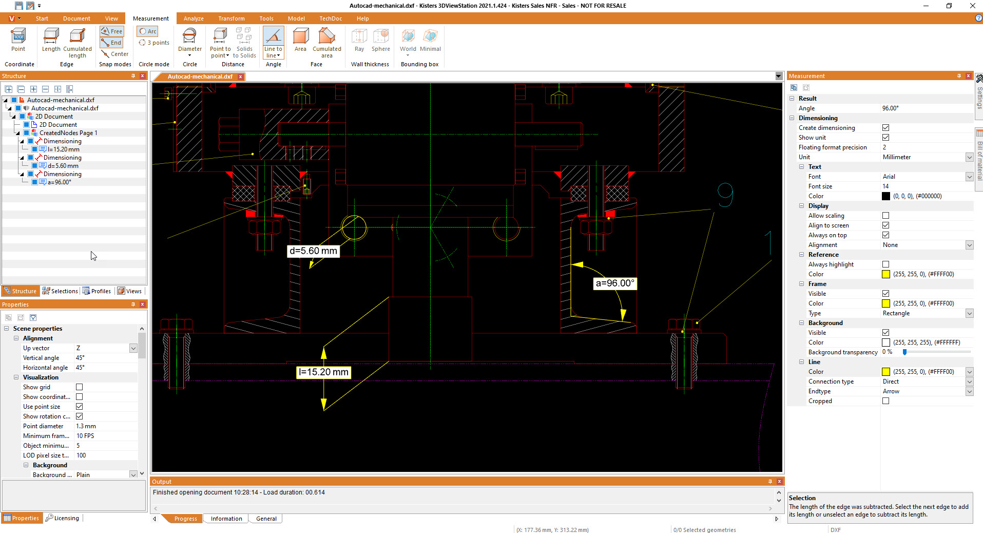 BIM viewer measurement 2D DXF DWG