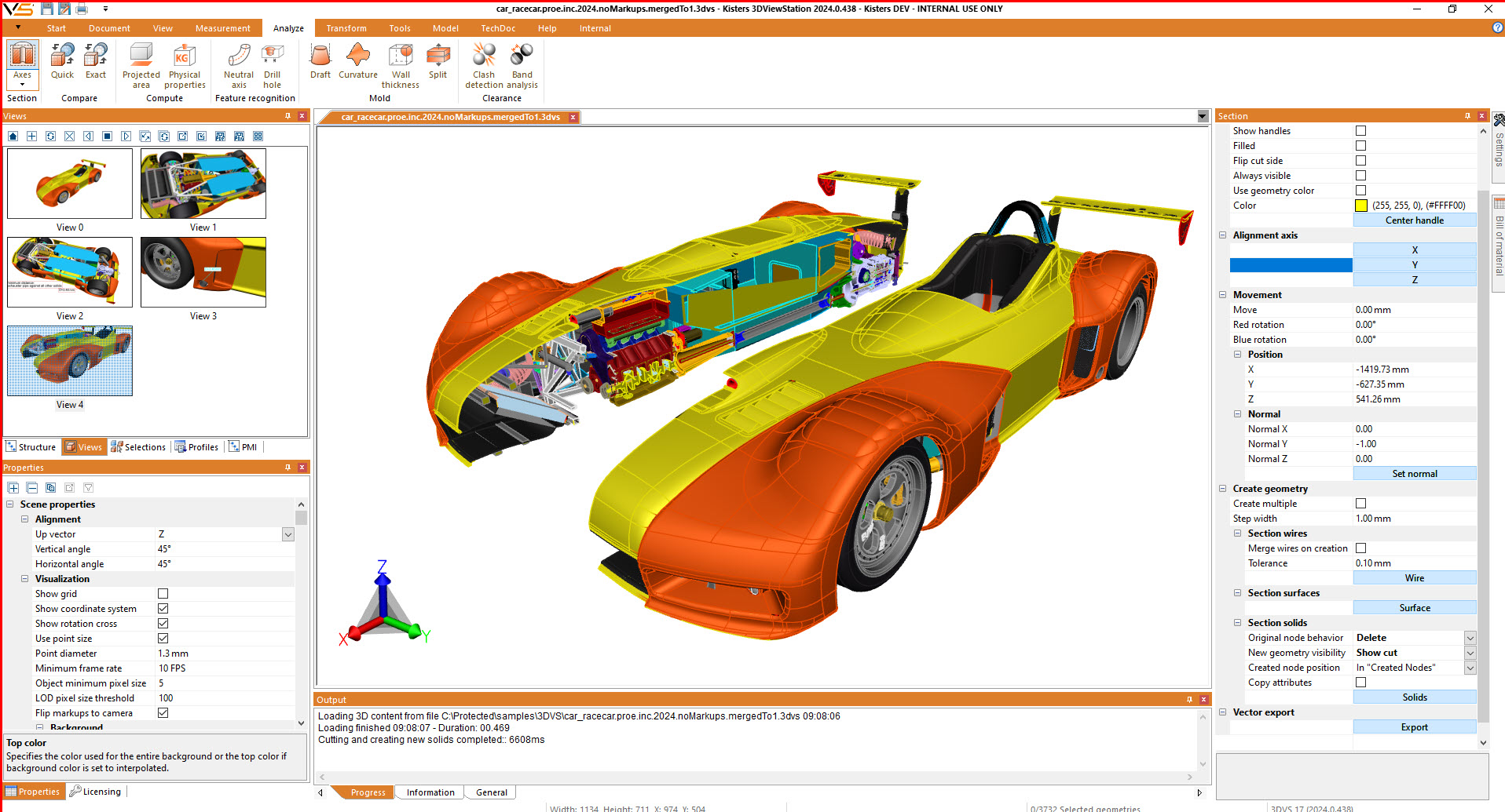 Cut Car into two halfs - KISTERS 3DViewStation