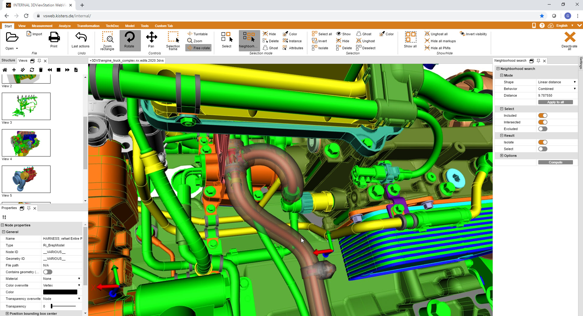 3DViewStation Neighborhood Search Linear Distance