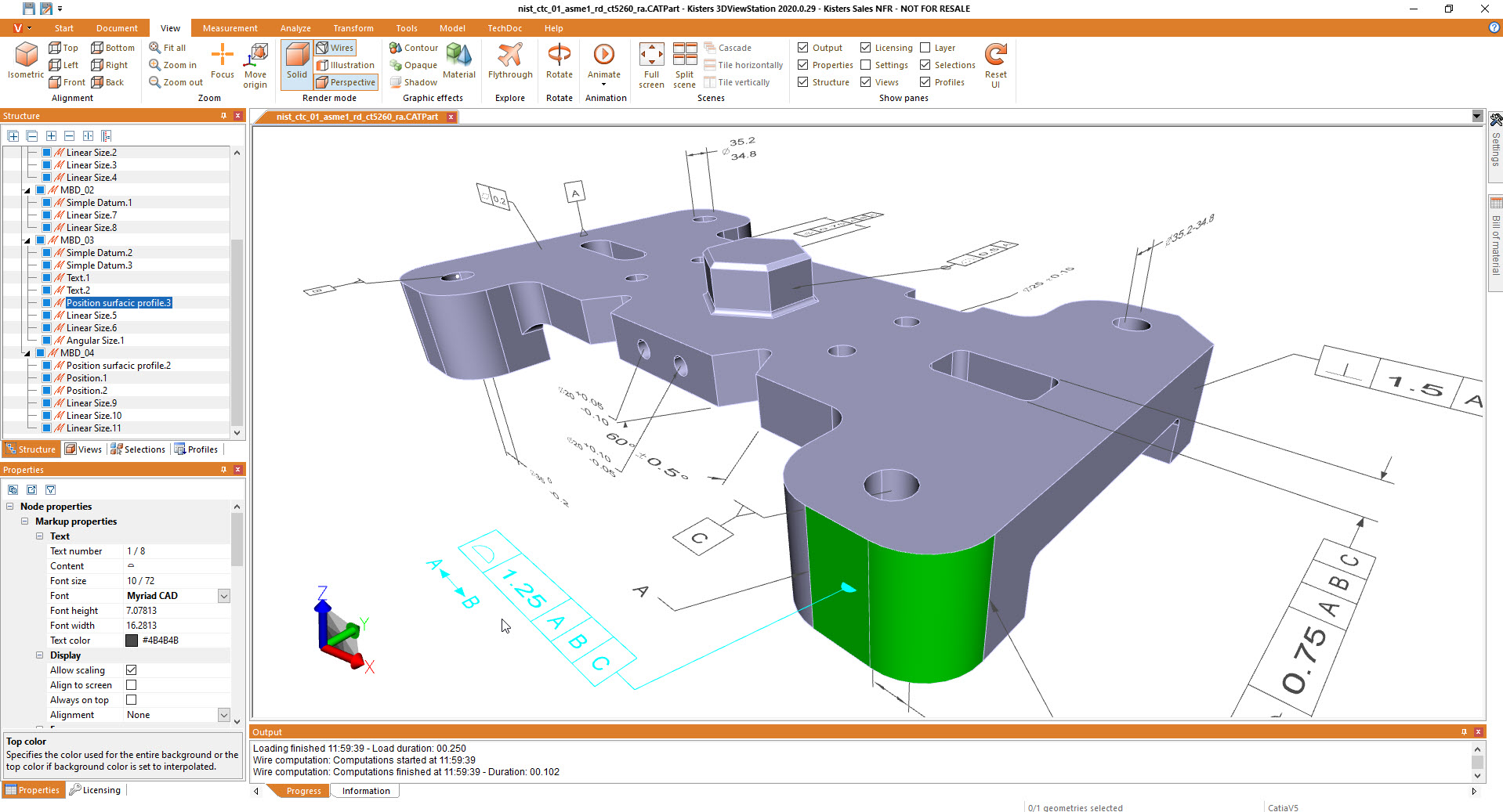 Catia viewer with PMI / MBD support