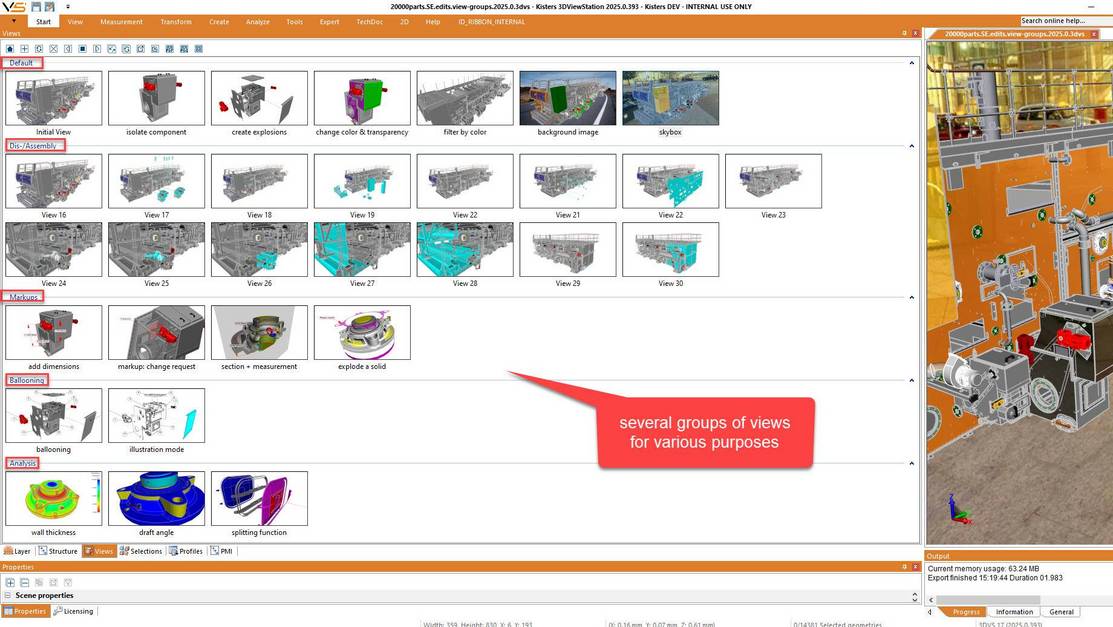 3DViewStation groups of views - multi purpose 