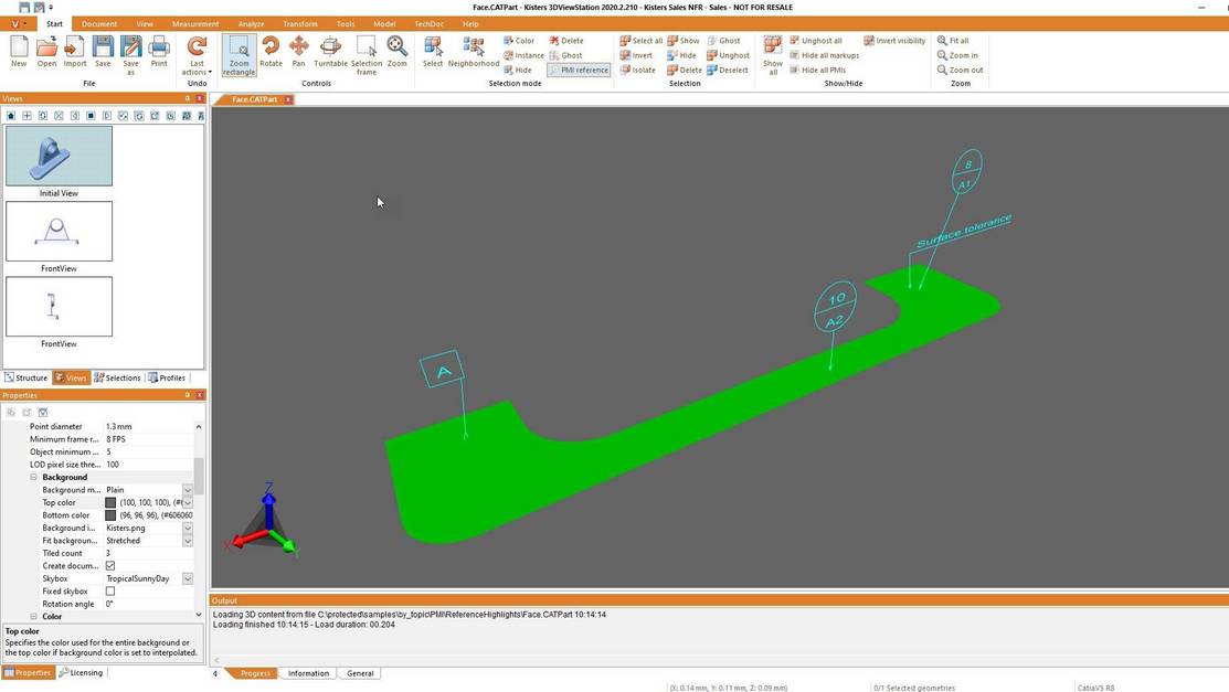 isolate result of PMI selection by feature - 3D CAD viewer 3DViewStation
