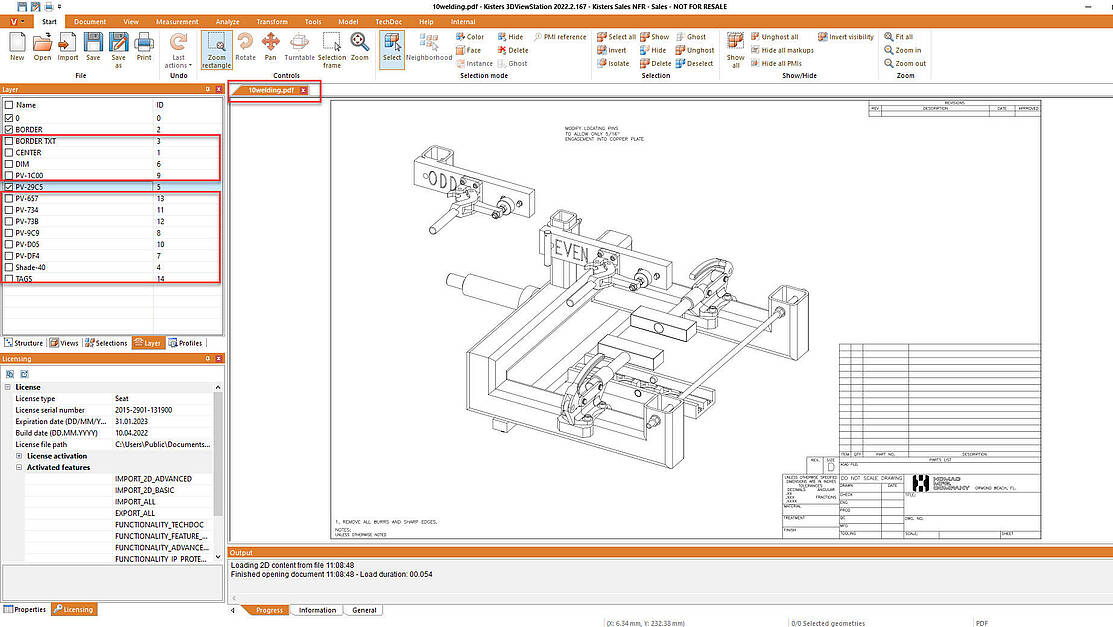  2D Drawing PDF some layers