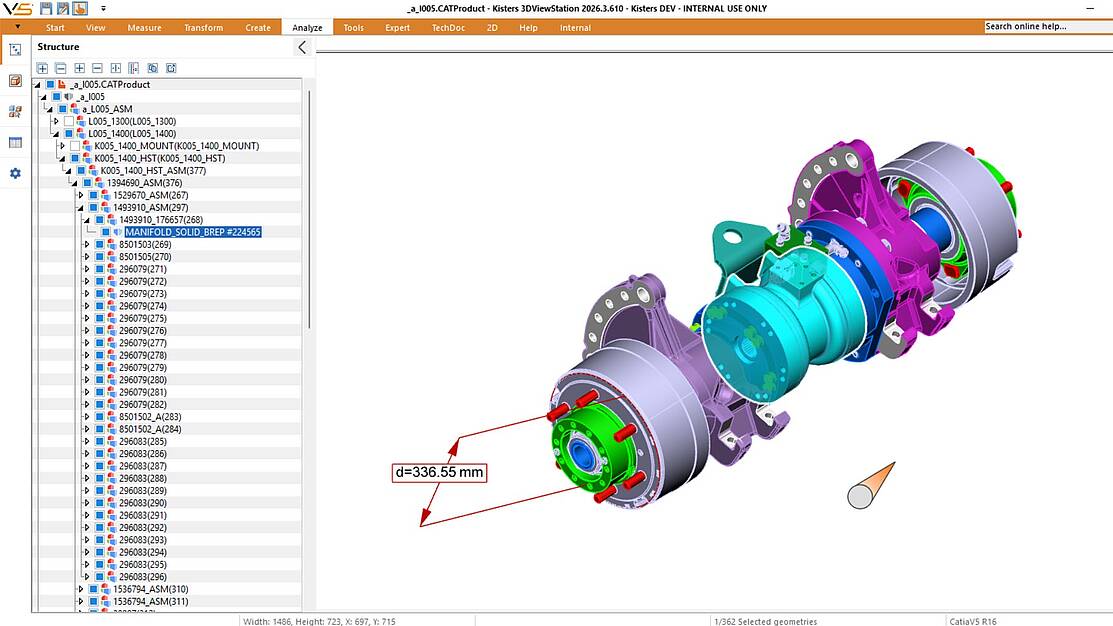 3DViewStation Desktop version in touch-mode: isolated component 3DViewStation Desktop version in touch-mode: isolated component