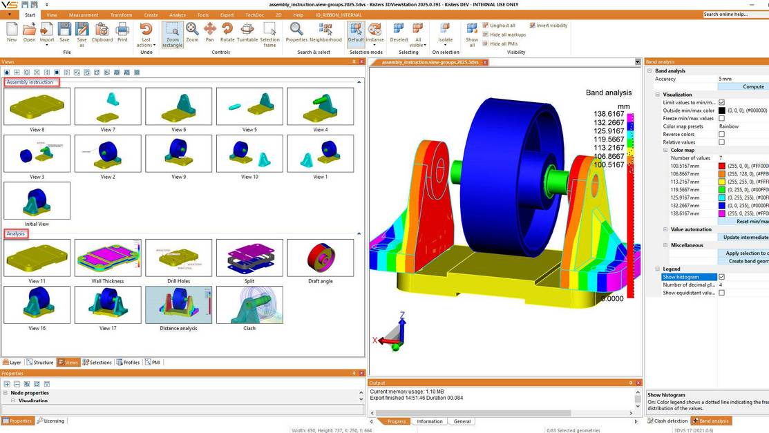 3DViewStation groups of views - work instruction & analysis