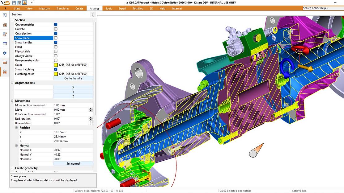 3DViewStation Desktop version in touch-mode: sectioning 3DViewStation Desktop version in touch-mode: sectioning