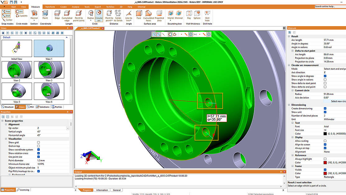 Measure Arc via 2 axis on circle