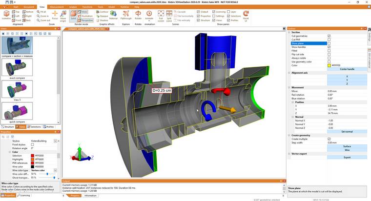 step viewer native cad compare section dimension