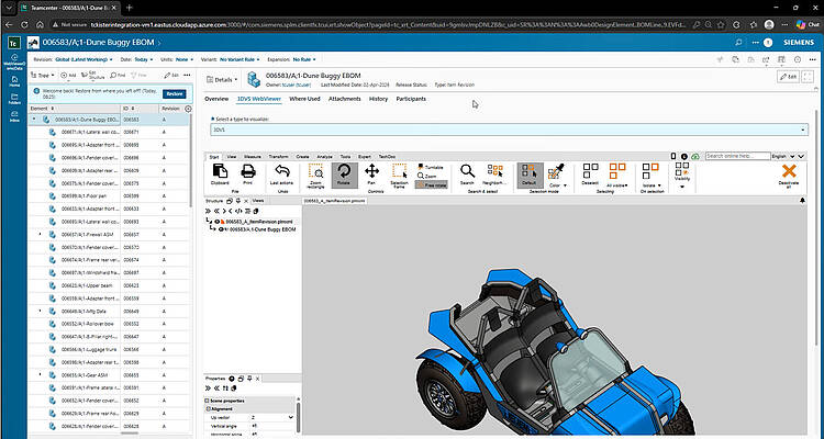 Siemens ActiveWorkspace with 3DViewStation WebViewer