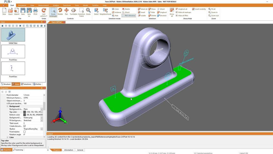PMI selection by feature - 3D CAD viewer 3DViewStation