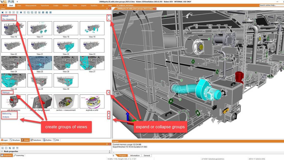 3DViewStation groups of views - expand & collapse