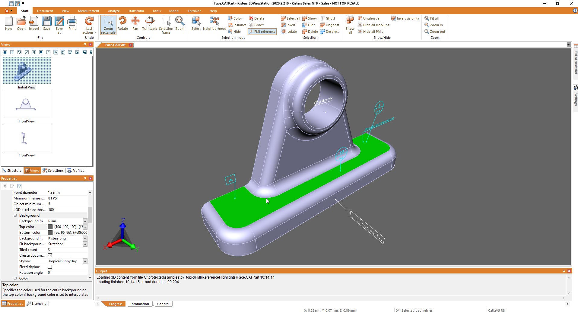 PMI selection by feature - 3D CAD viewer 3DViewStation
