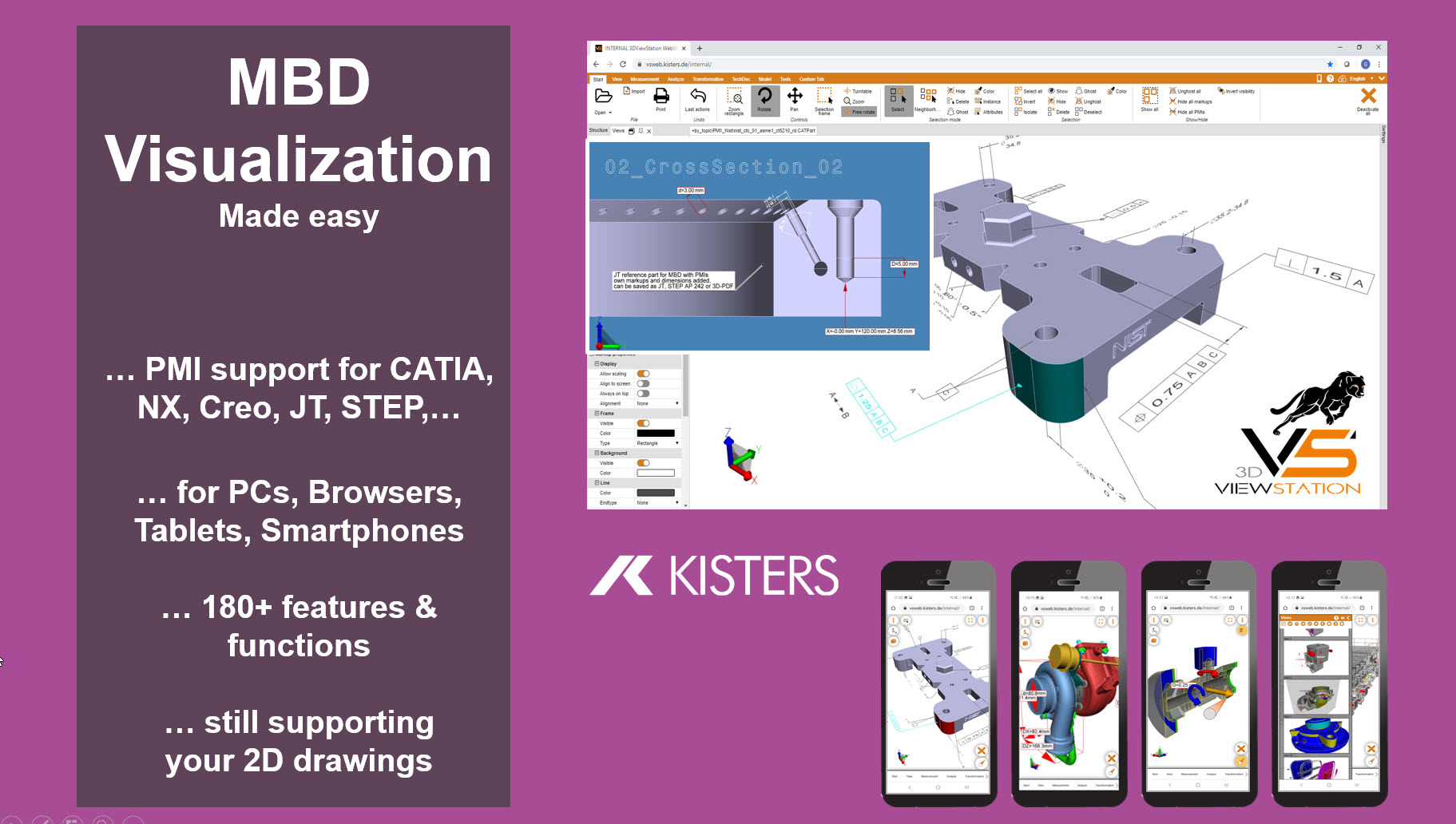 Kisters 3DViewStation supporting PMI for MBD 