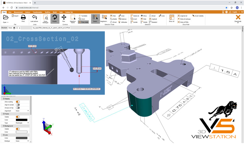 3D CAD Viewer for MBD / PMI